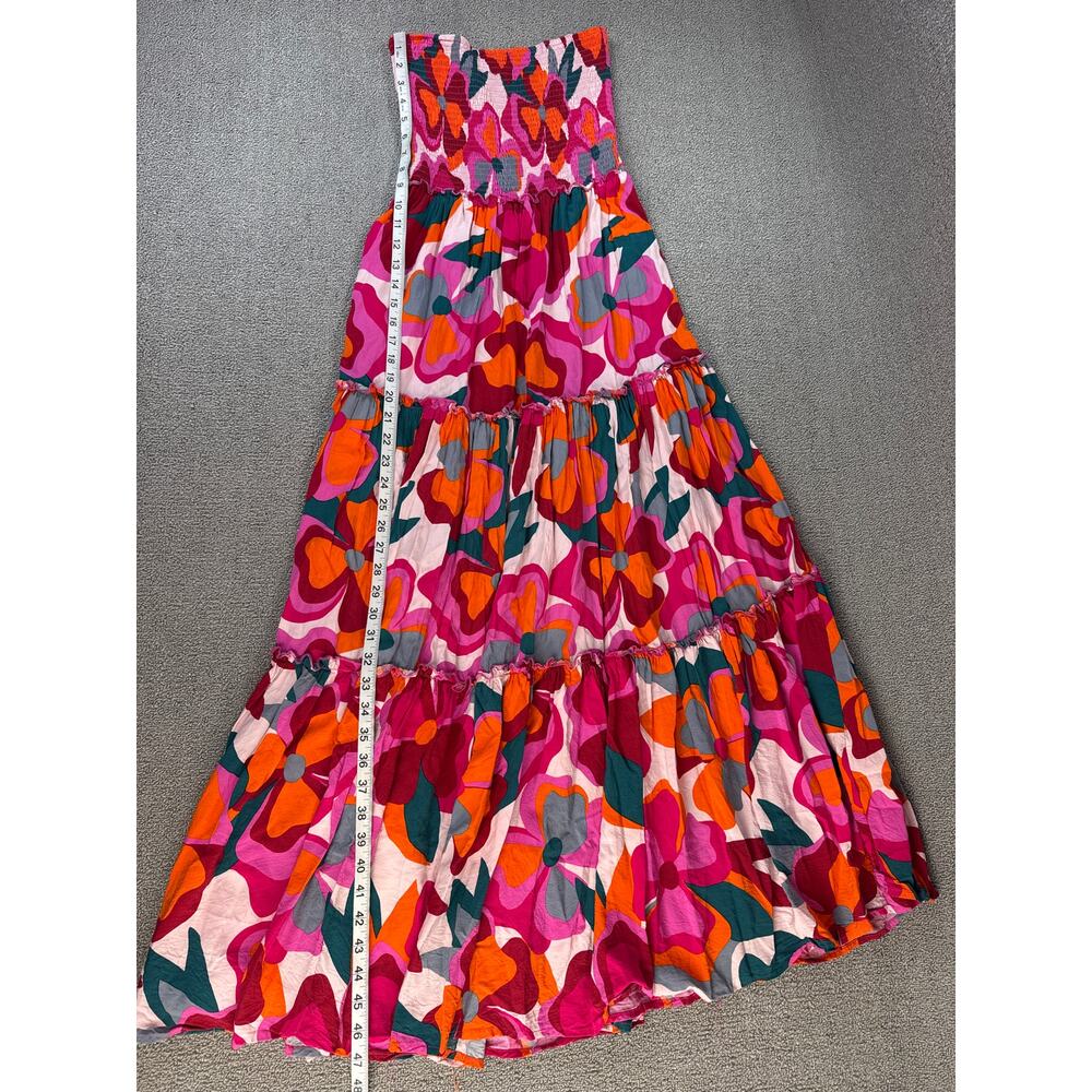 Anthropologie Abel the Label Strapless Maxi Dress Tiered Smocked Multi Large - Picture 7 of 9